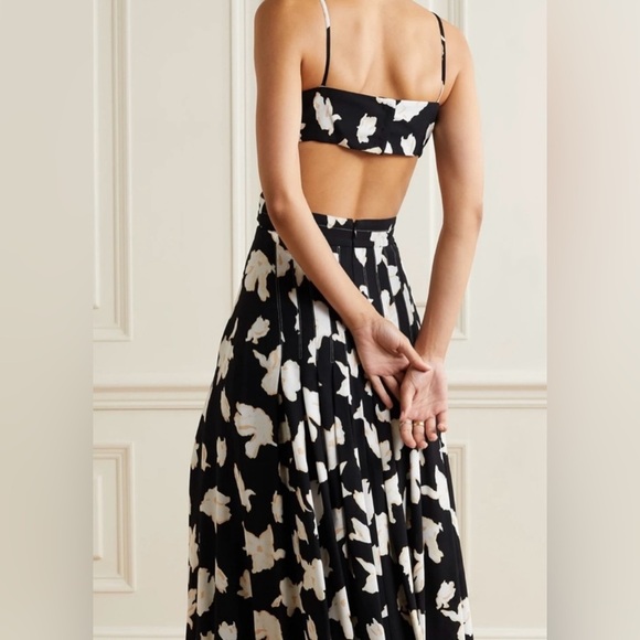 Proenza Schouler Womens Printed Designer Cut Out Maxi Formal Cocktail Sexy Dress - Picture 2 of 8